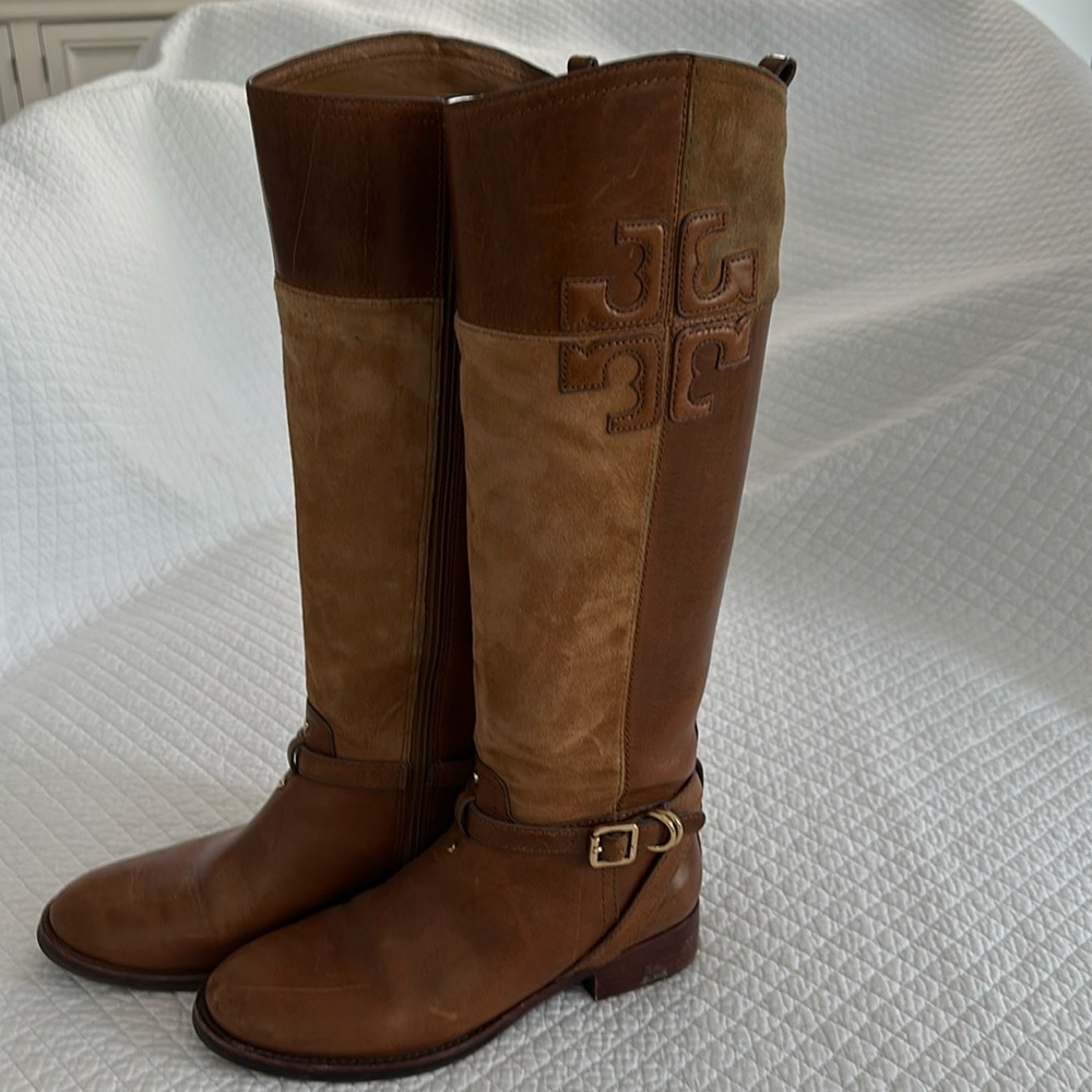 Tory Burch tan riding boots size 6.5